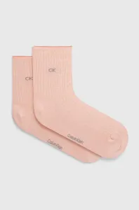Ponožky Calvin Klein 2-pack dámské, růžová barva #6036785
