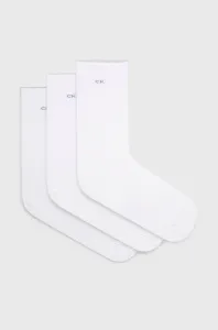 Ponožky Calvin Klein (3-pak) dámské, bílá barva