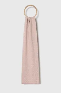 Šátek z vlněné směsi Calvin Klein béžová barva, vzorovaný #5687532