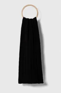 Šátek z vlněné směsi Calvin Klein černá barva, hladký #6049769