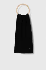 Šátek z vlněné směsi Calvin Klein černá barva, hladký #5687533