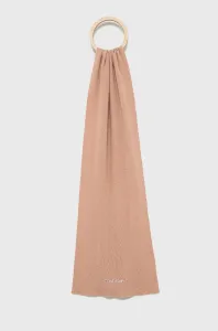 Šátek z vlněné směsi Calvin Klein růžová barva, hladký #1966924