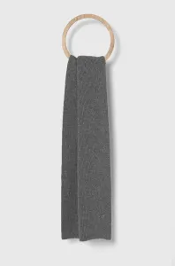 Šátek z vlněné směsi Calvin Klein šedá barva, hladký