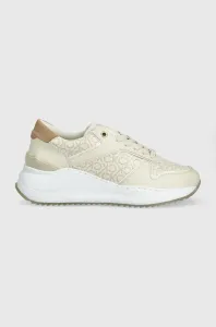 Sneakers boty Calvin Klein CHUNKY INTERN WEDGE LACE UP-MONO béžová barva, HW0HW01439