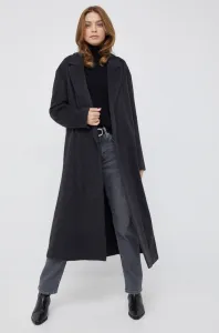 Vlněný kabát Calvin Klein černá barva, přechodný #5796423
