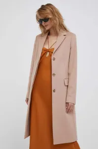 Vlněný kabát Calvin Klein růžová barva, přechodný