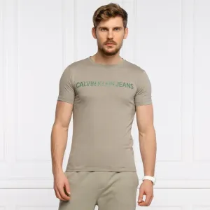 Calvin Klein pánské béžové tričko - S (PBU) #1408386