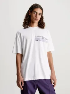 Bavlněné tričko Calvin Klein Jeans bílá barva, s potiskem #5392486