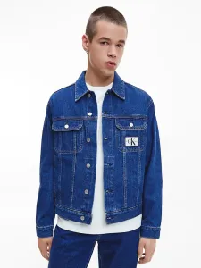 Džínová bunda Calvin Klein Jeans pánská, tmavomodrá barva, přechodná #1422139