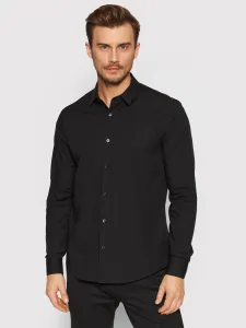 Košile Calvin Klein Jeans pánská, černá barva, slim, s klasickým límcem #4057150