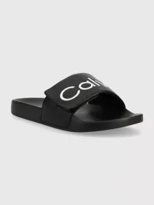 Pantofle Calvin Klein ADJ POOL SLIDE PU pánské, černá barva, HM0HM00957 #4692994