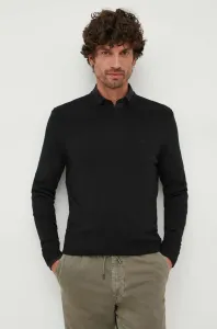 Vlněný svetr Calvin Klein pánský, černá barva, lehký #1146461