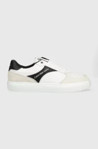 Kožené sneakers boty Calvin Klein Jeans Casual Cupsole Laceup Low bílá barva