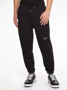 Bavlněné kalhoty Calvin Klein Jeans pánské, černá barva, hladké #1415872