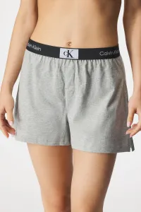 Společenské bavlněné šortky Calvin Klein Underwear šedá barva, s potiskem, high waist