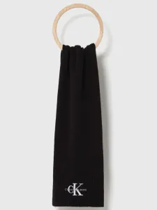 Bavlněný šátek Calvin Klein Jeans černá barva, hladký #5969764