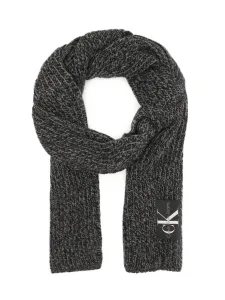 Šátek z vlněné směsi Calvin Klein Jeans černá barva, hladký #1422947