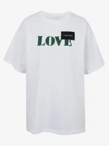 Calvin Klein Jeans Prt Love Logo Triko Bílá #5675850