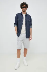 Bavlněné šortky Calvin Klein Jeans pánské, šedá barva