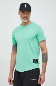 Bavlněné tričko Calvin Klein Jeans tyrkysová barva, s aplikací #3596368