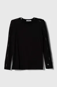 Bavlněné tričko s dlouhým rukávem Calvin Klein Jeans černá barva #5659032