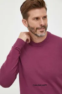 Bavlněný svetr Calvin Klein Jeans fialová barva, lehký