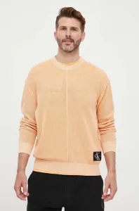 Bavlněný svetr Calvin Klein Jeans oranžová barva, lehký #5669115