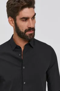 Košile Calvin Klein Jeans pánská, černá barva, slim, s klasickým límcem #4057151