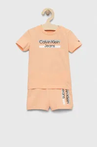 Dětská souprava Calvin Klein Jeans oranžová barva