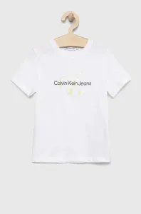 Dětské bavlněné tričko Calvin Klein Jeans bílá barva, s potiskem #2800616