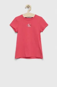 Dětské bavlněné tričko Calvin Klein Jeans růžová barva #4346166