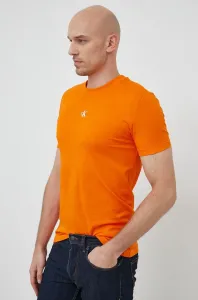 Bavlněné tričko Calvin Klein Jeans oranžová barva #4332843