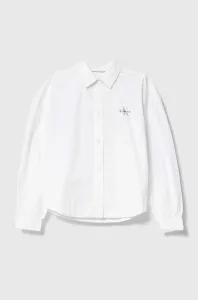 Dětská bavlněná košile Calvin Klein Jeans bílá barva #5677922