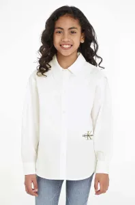 Dětská bavlněná košile Calvin Klein Jeans bílá barva #6117472