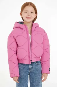 Dětská bunda Calvin Klein Jeans růžová barva #5967737