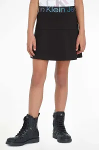 Dětská sukně Calvin Klein Jeans černá barva, mini, áčková
