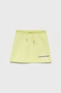 Dětská sukně Calvin Klein Jeans zelená barva, mini