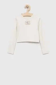 Dětské tričko s dlouhým rukávem Calvin Klein Jeans bílá barva #4123760
