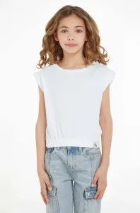 Dětský bavlněný top Calvin Klein Jeans bílá barva #5991208