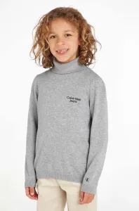 Dětský svetr Calvin Klein Jeans šedá barva