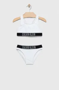 Dvoudílné dětské plavky Calvin Klein Jeans bílá barva