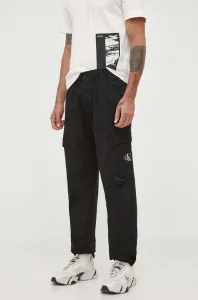 Kalhoty Calvin Klein Jeans pánské, černá barva, ve střihu cargo #5971575