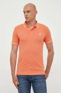 Polo tričko Calvin Klein Jeans oranžová barva