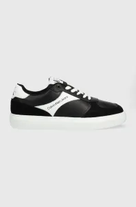 Kožené sneakers boty Calvin Klein Jeans Casual Cupsole Laceup Low černá barva #2853881