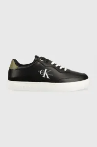 Kožené sneakers boty Calvin Klein Jeans Classic Cupsole Laceup černá barva #3615012