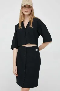 Bavlněné šaty Calvin Klein Jeans černá barva, mini #4941858