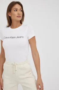 Bavlněné tričko Calvin Klein Jeans bílá barva #6153977