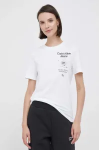 Bavlněné tričko Calvin Klein Jeans bílá barva #6076814