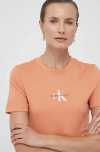 Bavlněné tričko Calvin Klein Jeans oranžová barva #5560358