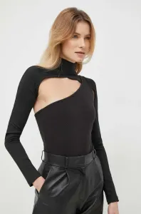 Body Calvin Klein Jeans dámské, černá barva, s pologolfem